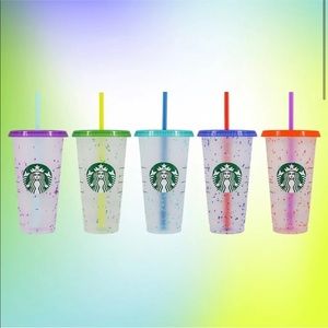 🆕 Starbucks Color Changing Confetti Cool Cups Limited Edition
